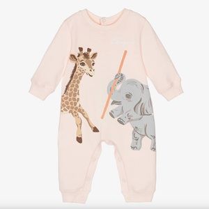 KENZO Kids BABY GIRLS PALE PINK COTTON LOGO ROMPER